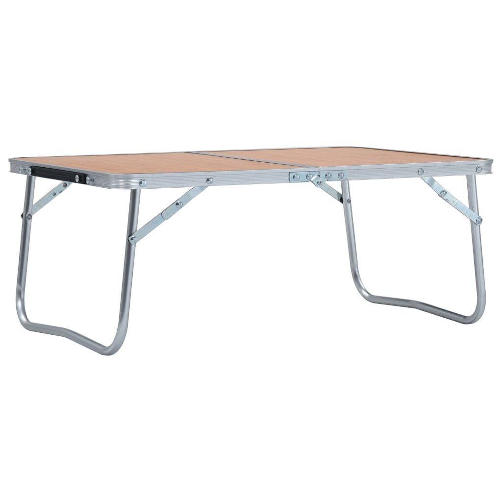 vidaXL saliekams kempinga galds, brūns alumīnijs, 60x40 cm cena un informācija |  Tūrisma mēbeles | 220.lv