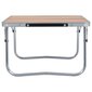 vidaXL saliekams kempinga galds, brūns alumīnijs, 60x40 cm cena un informācija |  Tūrisma mēbeles | 220.lv