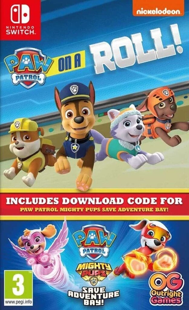 SWITCH Nickelodeon PAW Patrol: On a Roll! (incl. Mighty Pups Download Code) cena un informācija | Datorspēles | 220.lv