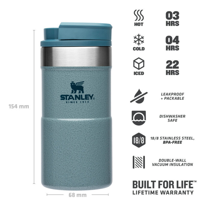 Termokrūze The NeverLeak Travel Mug 0,25L, gaiši zila cena un informācija | Termosi, termokrūzes | 220.lv