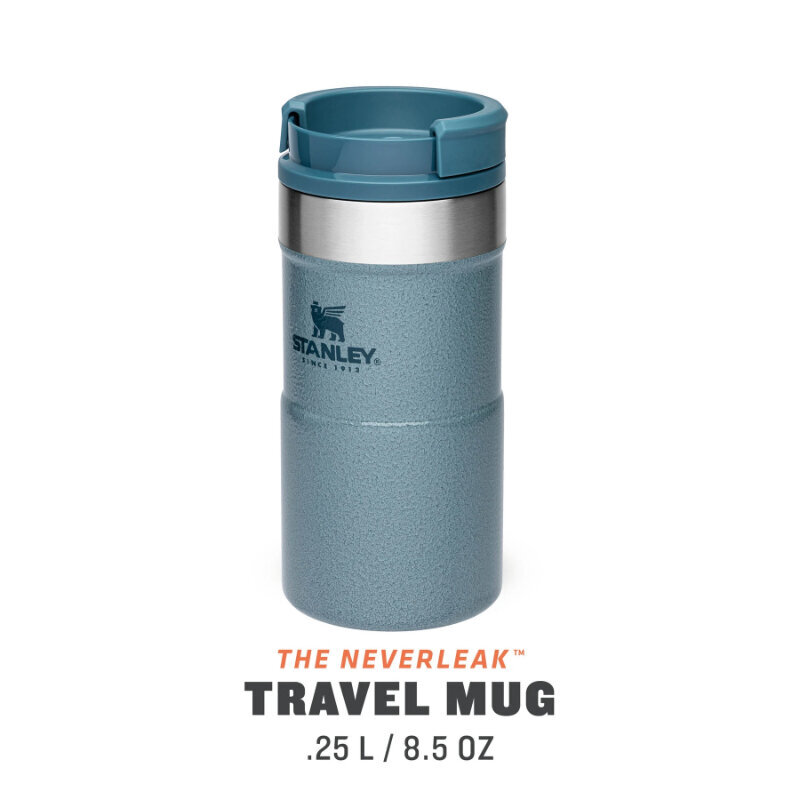 Termokrūze The NeverLeak Travel Mug 0,25L, gaiši zila cena un informācija | Termosi, termokrūzes | 220.lv