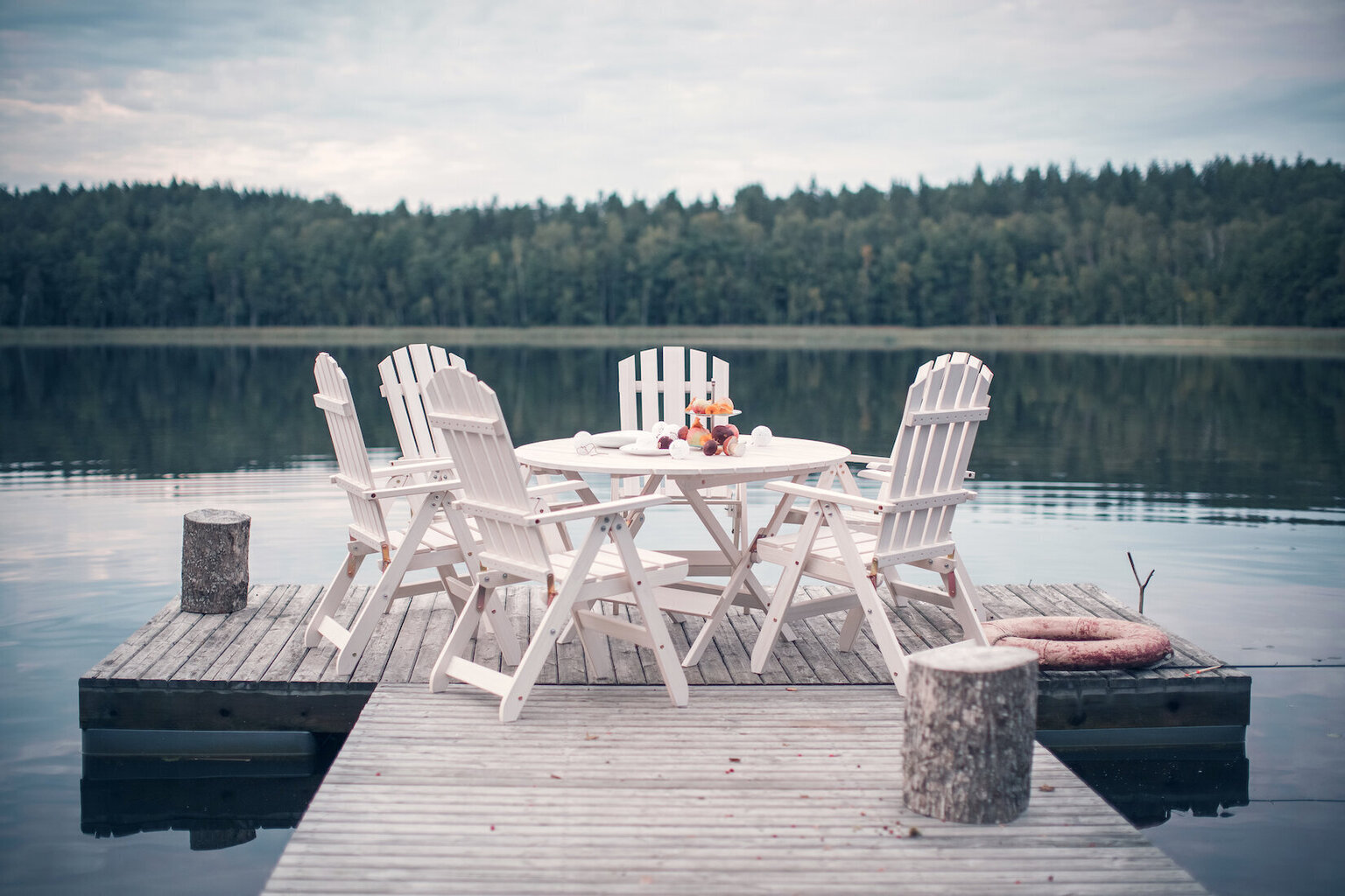 Dārza/ terases mēbeļu komplekts "CANADA 4", balts, Folkland Home cena un informācija | Dārza mēbeļu komplekti | 220.lv