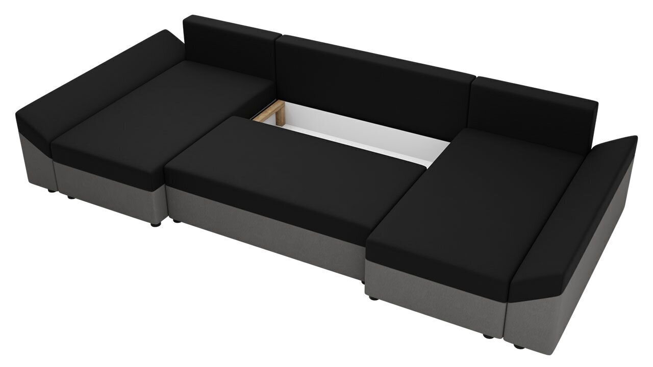 Stūra dīvāns Dante U, melns/pelēks cena un informācija | Stūra dīvāni | 220.lv