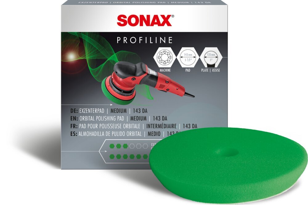 SONAX Polishing Sponge yellow Dual Action Finish Pad, Mīksta Dzeltenā pulēšanas ripa, 143mm cena un informācija | Auto ķīmija | 220.lv