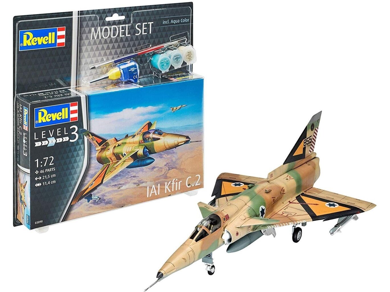 Revell - Kfir C-2 Model Set, 1/72, 63890 cena un informācija | Konstruktori | 220.lv