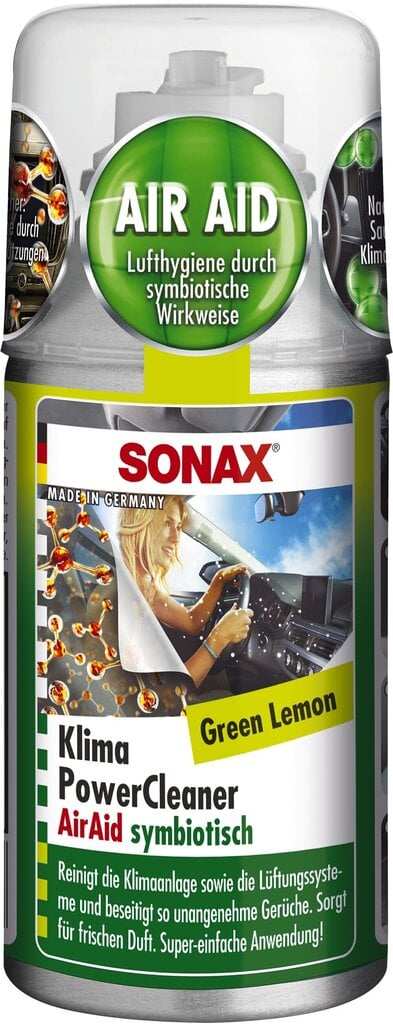 SONAX Car A/C Cleaner Green Lemon, A/C tīrītājs ar Zaļa citrona smaržu, 100ml цена и информация | Auto gaisa atsvaidzinātāji | 220.lv