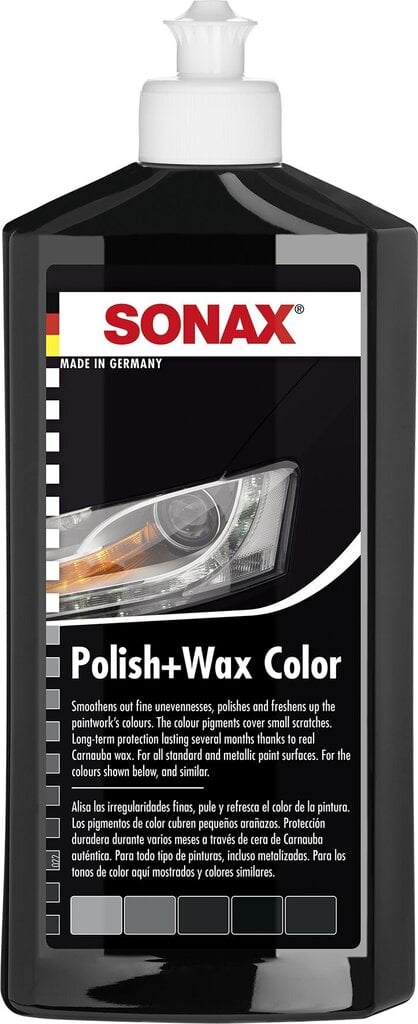 SONAX Polish & Wax COLOR NanoPro black, Pulēšanas pasta ar Vasku un Melnas Krāsas pigmentiem, 250ml cena un informācija | Auto ķīmija | 220.lv