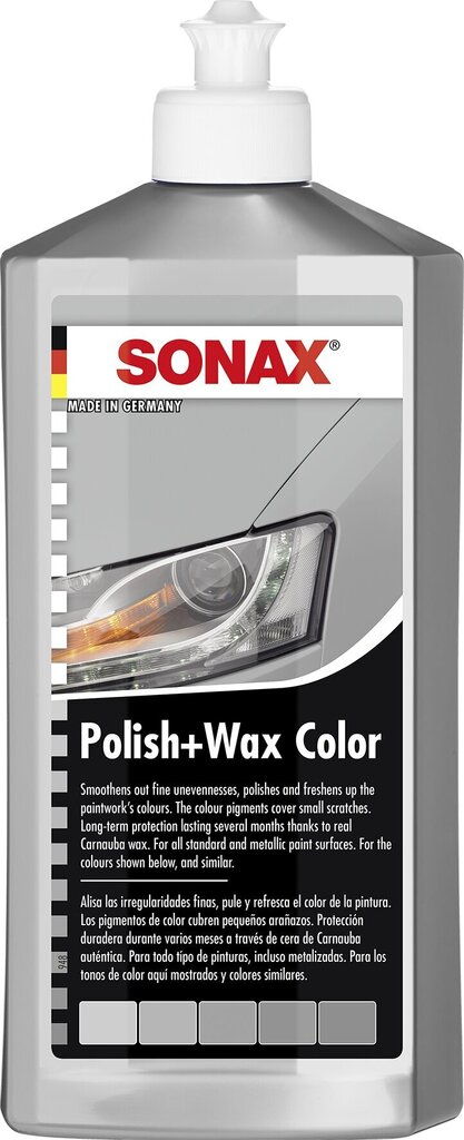 SONAX Polish & Wax COLOR NanoPro Silver, Pulēšanas pasta ar Vasku un Sudraba Krāsas pigmentiem, 250ml cena un informācija | Auto ķīmija | 220.lv