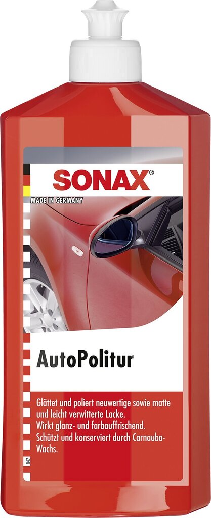 SONAX Car Polish, Pulēšanas pasta ar Vasku, 500ml cena un informācija | Auto ķīmija | 220.lv