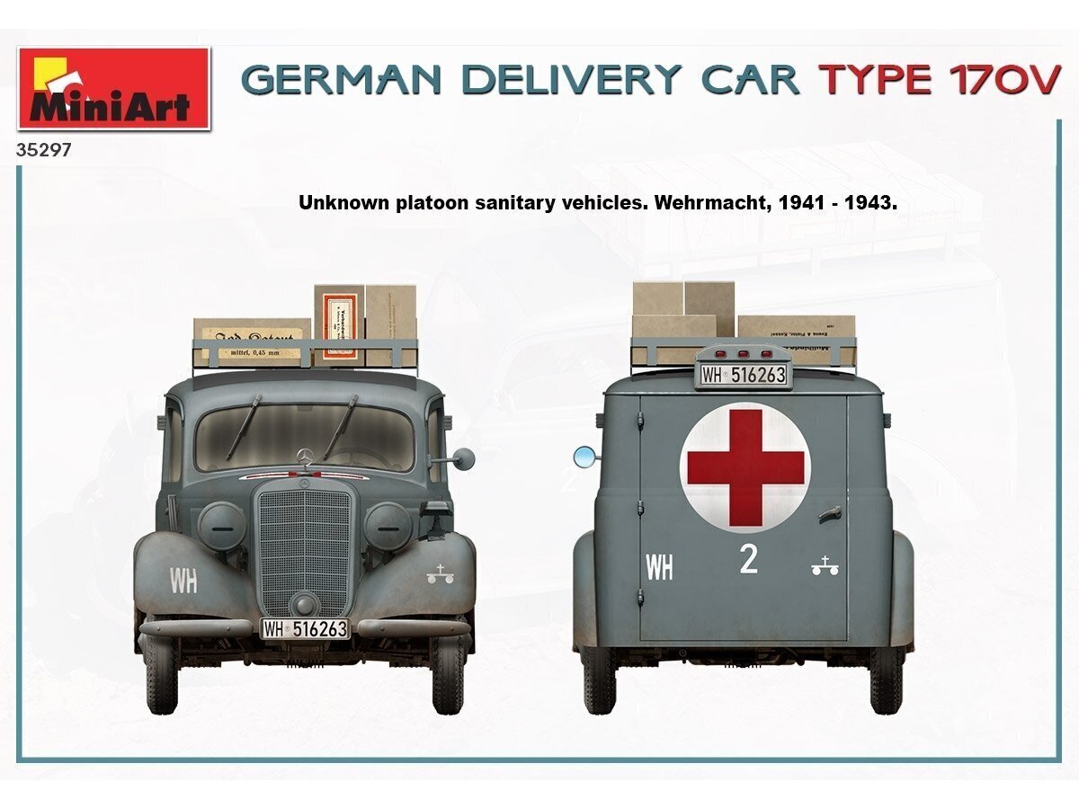 Miniart - German Delivery Car Type 170V, 1/35, 35297 cena un informācija | Konstruktori | 220.lv