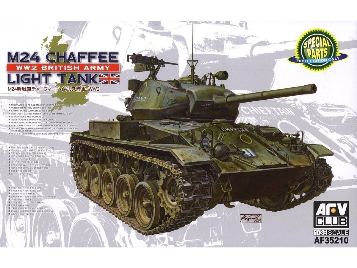 AFV Club - M24 Chaffee Light Tank WW2 British Army Version, 1/35, 35210 cena un informācija | Konstruktori | 220.lv