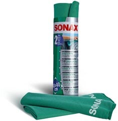 SONAX Microfibre Cloth PLUS interior and glass, Mikro šķiedras audums stikla un salona tīrīšanai, 2gb цена и информация | Для чистки, салфетки | 220.lv