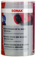 SONAX Polishing Sponge red (hard), Cieta Sarkanā pulēšanas ripa, 80mm, 6gb cena un informācija | Tīrīšanai, salvetes | 220.lv