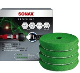 SONAX Polishing Sponge green (medium), Vidēji cieta Zaļā pulēšanas ripa, 85mm, 4gb цена и информация | Для чистки, салфетки | 220.lv