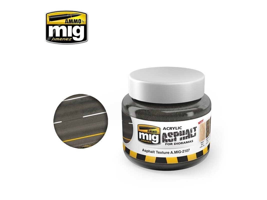 AMMO MIG - ASPHALT TEXTURE GROUND, 250 ml, AMIG2107 цена и информация | Modelēšanas un zīmēšanas piederumi | 220.lv