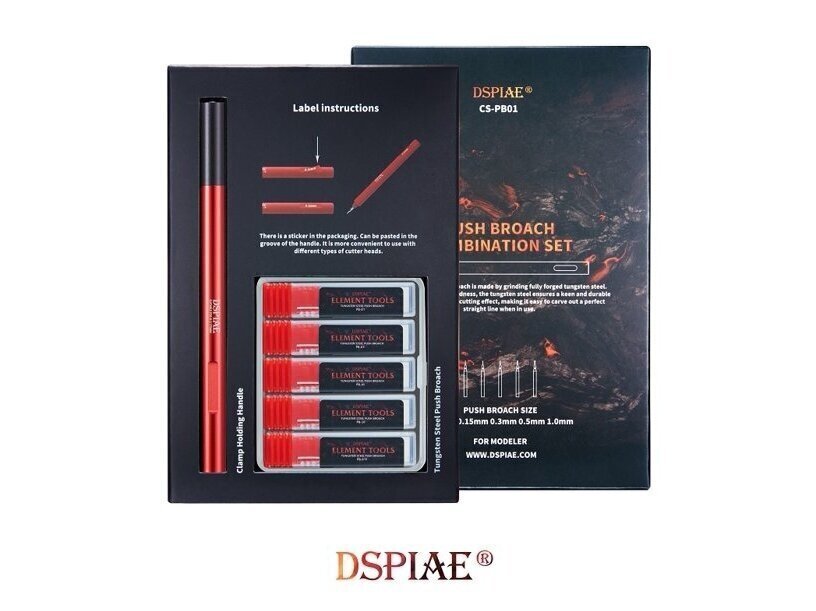 DSPIAE - CS-PB01 Push Broach Combination Set (Skrāpju komplekts), DS56610 cena un informācija | Modelēšanas un zīmēšanas piederumi | 220.lv