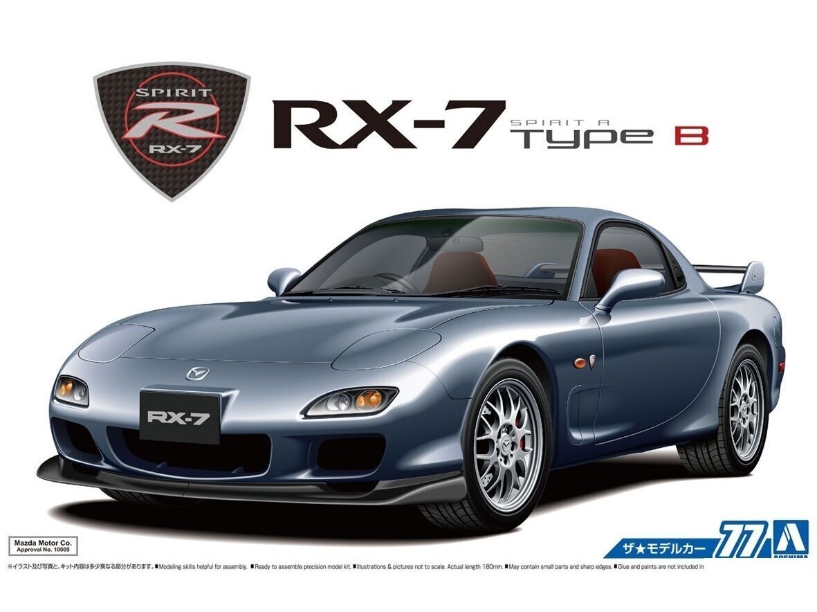 Aoshima - Mazda FD3S RX-7 Spirit R Type B '02, 1/24, 06193 cena un informācija | Konstruktori | 220.lv