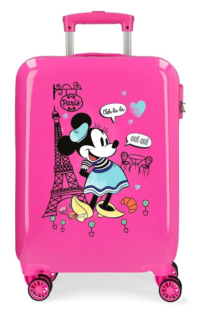 Koferis Disney Minnie Paris 55*38*20 cm, rozā cena un informācija | Koferi, ceļojumu somas | 220.lv