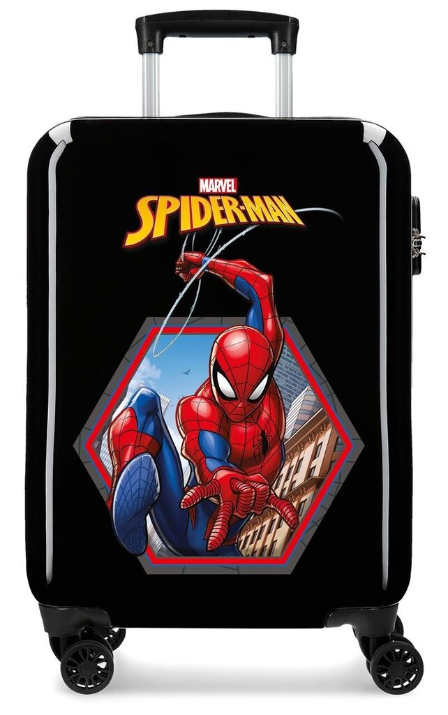 Koferis Spiderman 55*38*20 cm, melns cena un informācija | Koferi, ceļojumu somas | 220.lv