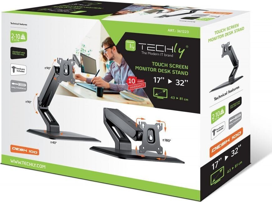 Techly 17-32" cena un informācija | Monitora turētāji | 220.lv