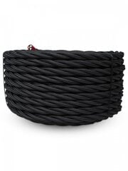 Декоративный текстильный кабель 43473 3x1.50 мм, 100 м, черный цена и информация | Текстильные провода и клеммные колодки | 220.lv