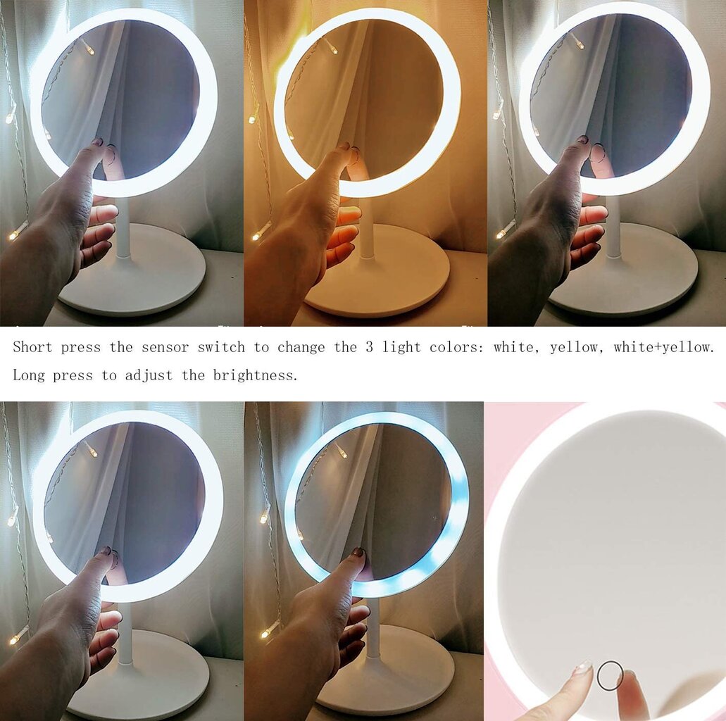 Kosmētikas spogulis ar LED cena un informācija | Kosmētikas somas, spoguļi | 220.lv