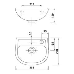 Подвесная раковина CREAVIT небольшая 29x35 см OVAL белая цена и информация | Для мойки | 220.lv