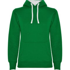 Sieviešu hoodie jaka ar divu toņu kapuci URBAN WOMAN ZAĻŠ/BALTS цена и информация | Женские кофты | 220.lv