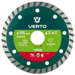 Verto Diamond dzelzs asmens 115x22,2 mm turbīna цена и информация | Механические инструменты | 220.lv