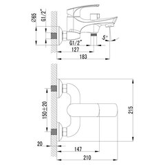 Смеситель для ванны с монолитным изливом LEMARK LM1712C SHAPE цена и информация | Смесители | 220.lv