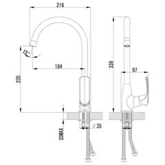 Смеситель для кухни с поворотным изливом LEMARK LM1705C SHAPE цена и информация | Кухонные смесители | 220.lv