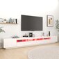 vidaXL TV skapītis ar LED lampiņām, 300x35x40 cm, balts cena un informācija | TV galdiņi | 220.lv