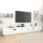 vidaXL TV skapītis ar LED lampiņām, 300x35x40 cm, balts cena un informācija | TV galdiņi | 220.lv