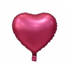 Folijas balons (sirds), paklājiņš, tumši rozā, 18 collas cena un informācija | Baloni | 220.lv