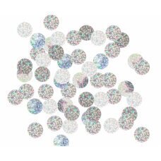 Folijas konfeti apļi, 2 cm, 250g, hologrāfisks sudrabs cena un informācija | Svētku dekorācijas | 220.lv