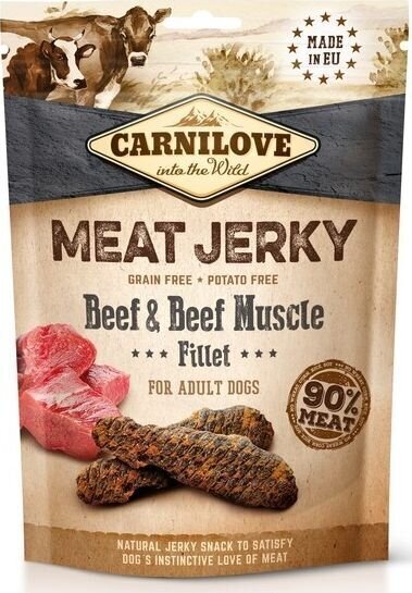 Carnilove Jerky Gardumi Suņiem, Ar Liellopa Gaļu 100g cena un informācija | Gardumi suņiem | 220.lv