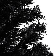 vidaXL mākslīgā Ziemassvētku egle ar LED un bumbiņām, 180 cm, melna цена и информация | Искусственные елки | 220.lv