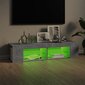 vidaXL TV galdiņš ar LED lampiņām, 135x39x30 cm, betona pelēks cena un informācija | TV galdiņi | 220.lv