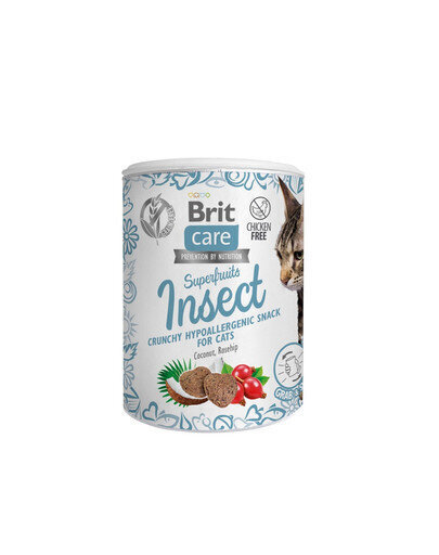 Brit Care Cat Snack SuperFruits Insect gardumi kaķiem 100g cena un informācija | Gardumi kaķiem | 220.lv