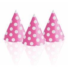 Papīra cepures Polka Dots, rozā / 100 gab. cena un informācija | Svētku dekorācijas | 220.lv