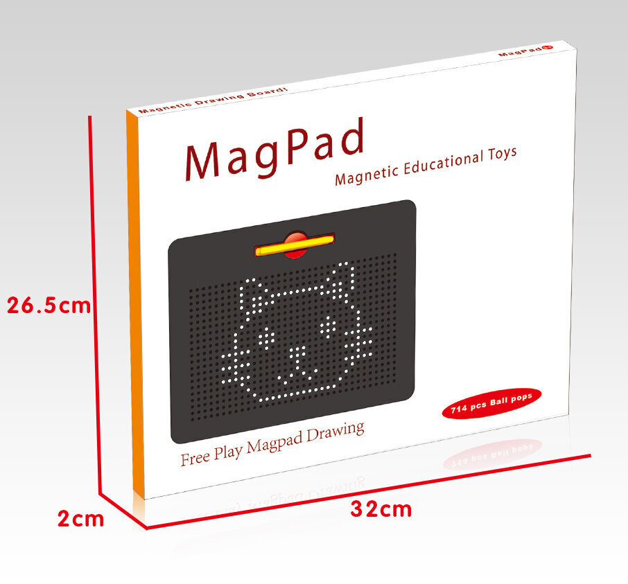 MagPad magnētiskais zīmēšanas dēlis, 714 krelles cena un informācija | Attīstošās rotaļlietas | 220.lv