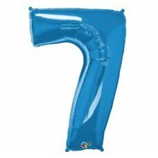 Воздушный шар фольгированный 42 &amp;quot;QL&amp;quot; Number 7 &amp;quot;, синий цена и информация | Шарики | 220.lv