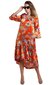 Zīda pavasara-vasaras kleita ar ziedu rakstu LE-84022OR, oranža cena un informācija | Kleitas | 220.lv