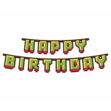 Papīra vītne Happy Birthday Game On, 160 cm cena un informācija | Svētku dekorācijas | 220.lv