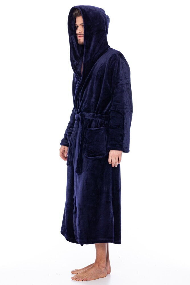 Peldmētelis ar kapuci vīriešiem, zils cena un informācija | Vīriešu halāti, pidžamas | 220.lv