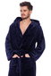 Peldmētelis ar kapuci vīriešiem, zils цена и информация | Vīriešu halāti, pidžamas | 220.lv