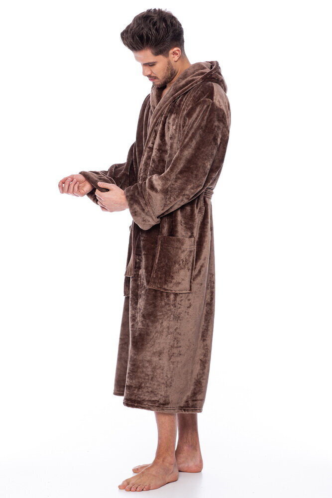 Peldmētelis vīriešiem ar kapuci Elite Bamboo, brūns cena un informācija | Vīriešu halāti, pidžamas | 220.lv
