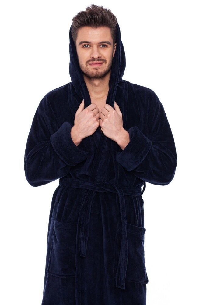 Peldmētelis ar kapuci vīriešiem Elite Bamboo, zils цена и информация | Vīriešu halāti, pidžamas | 220.lv