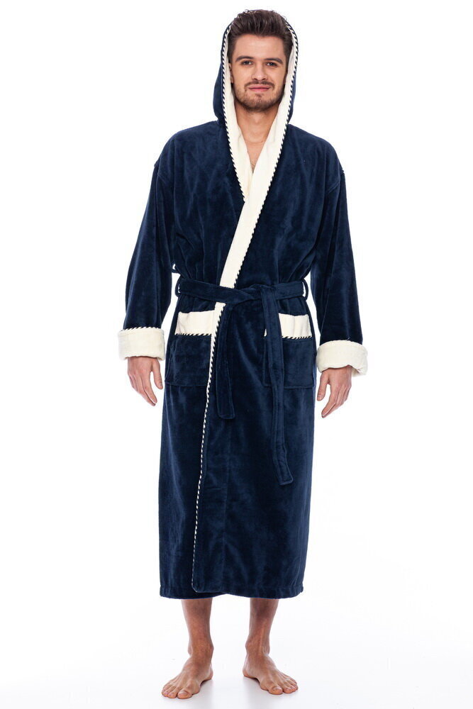 Peldmētelis vīriešiem Elite Bamboo, zils cena un informācija | Vīriešu halāti, pidžamas | 220.lv