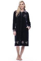 Велюровый халат с пестрым воротником для женщин Cool&Time 107, синий цена и информация | Женские халаты | 220.lv